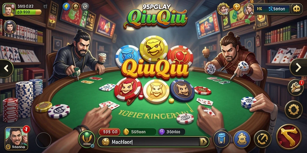 Tampilan gameplay seru dari 95PGPLAY dengan kartu QiuQiu.