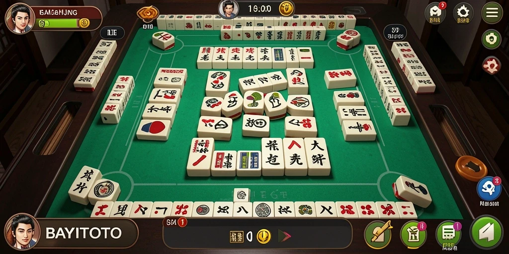Screenshot utama BAYITOTO menampilkan gameplay Mahjong yang menarik.