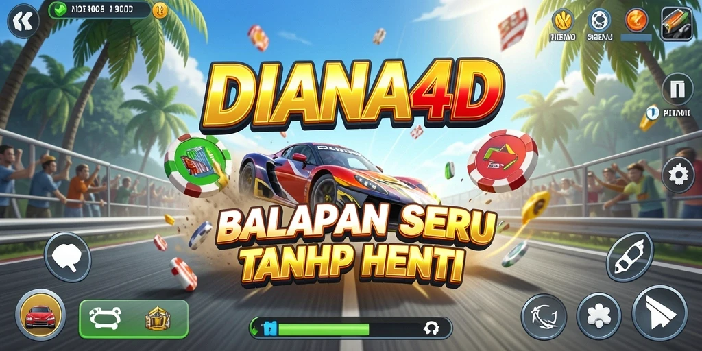 Tangkapan layar dari gameplay balapan di DIANA4D.