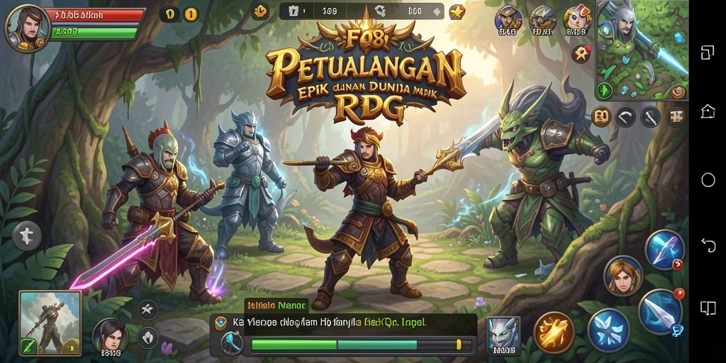 Tangkapan layar menunjukkan pertarungan seru dalam FO8 dengan karakter epik.