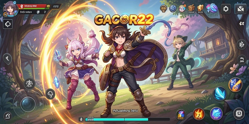 Tampilan gameplay GACOR22 yang menarik dan penuh warna.