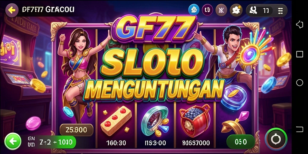 Screenshot menunjukkan gameplay seru dari GF777 dengan tema slot yang menarik.