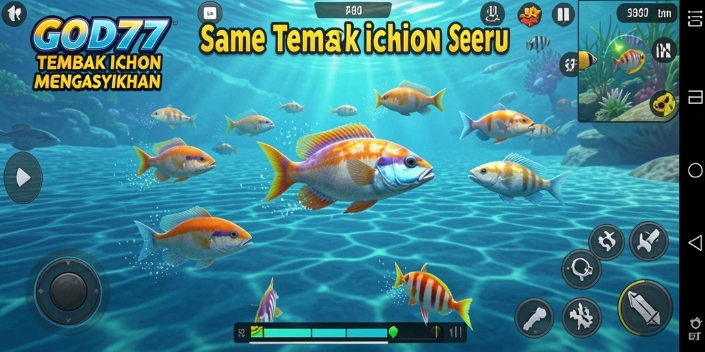 Tangkapan layar menunjukkan gameplay seru Tembak Ikan di GOD77.