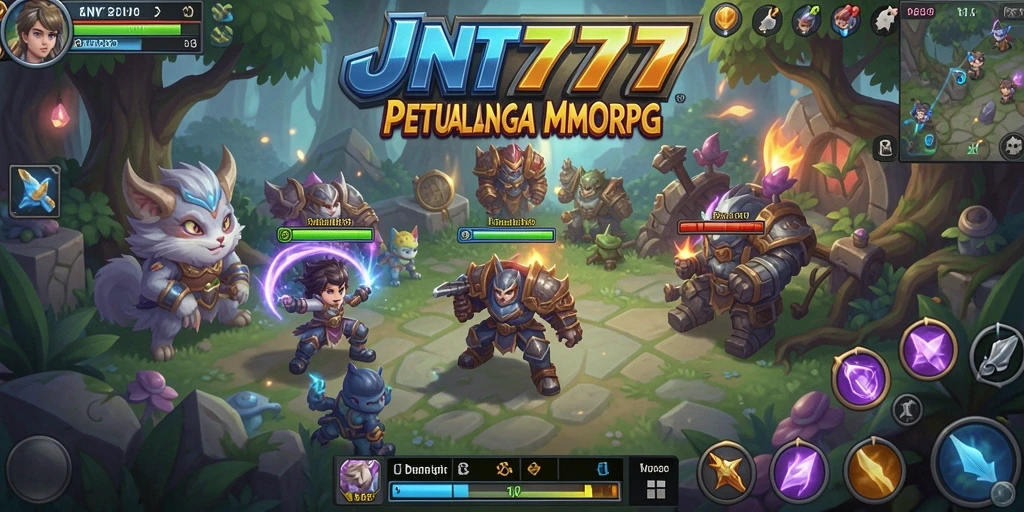 Screenshot JNT777 menampilkan aksi seru dalam gameplay MMORPG.