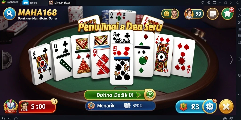 Screenshot gameplay MAHA168 yang menampilkan keseruan bermain Domino.
