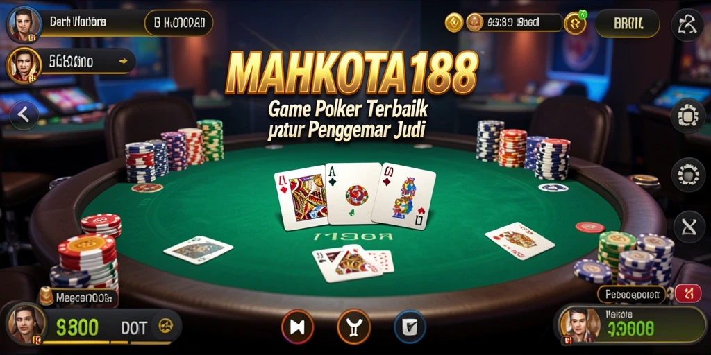Tampilan menarik gameplay Poker di MAHKOTA188.