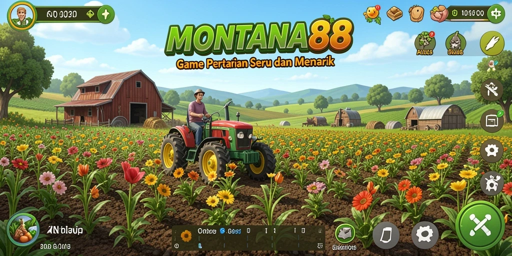 Tampilan menarik dari gameplay MONTANA88 yang menampilkan pertanian yang dinamis.