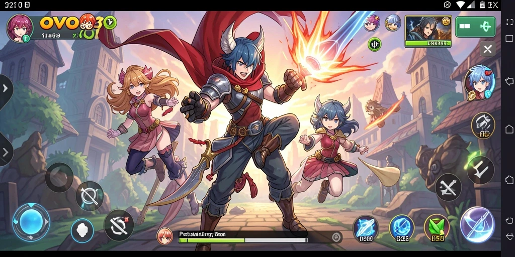 Gameplay OVO88 menampilkan pertarungan karakter anime yang seru.
