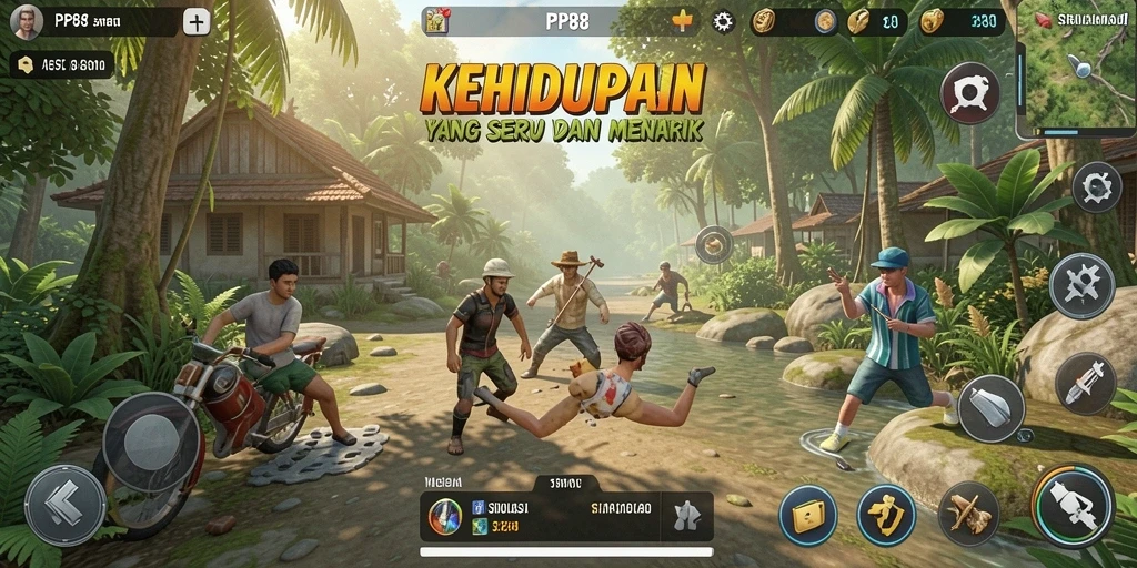 Tampilan gameplay menarik dari PP88 yang futuristik dan interaktif.