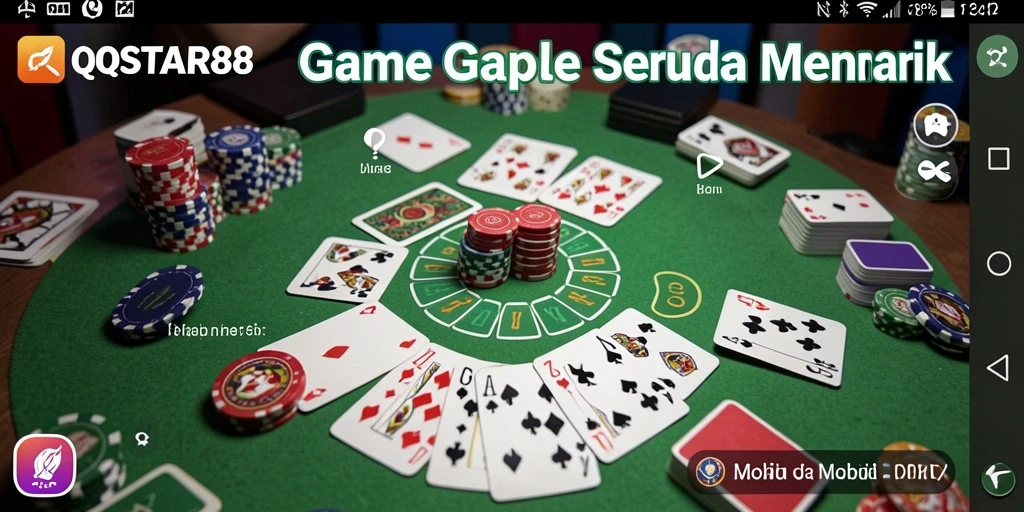 Screenshot utama QQSTAR88 dengan gameplay Gaple yang seru.