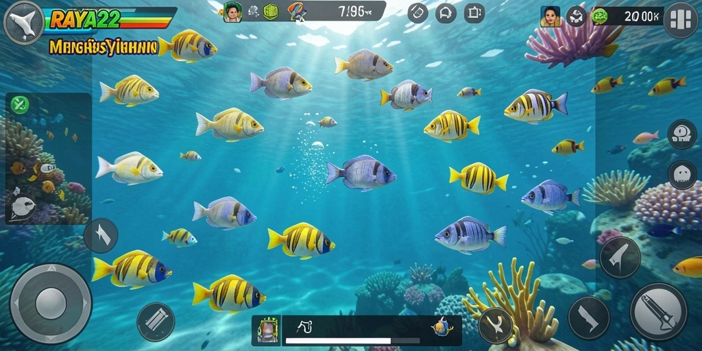 Gameplay menarik Tembak Ikan di RAYA22 dengan aksi seru.